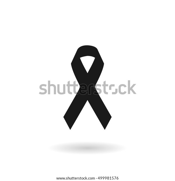Black Ribbon Mourning Sign Vector: vector de stock (libre de regalías ...