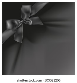 Black ribbon on black color background, illustration design.