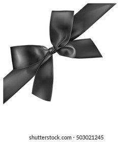 Black ribbon on white background, illustration design.