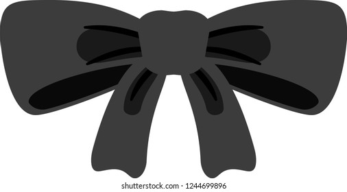 Black ribbon shaped like a butterfly