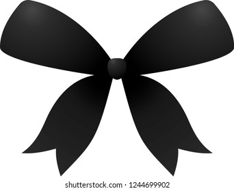 Black ribbon shaped like a butterfly