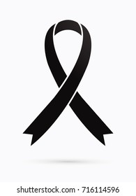 Black ribbon sign graphic vector