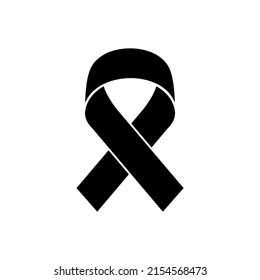 Black Ribbon Sign Vector Illustration Isolated on White