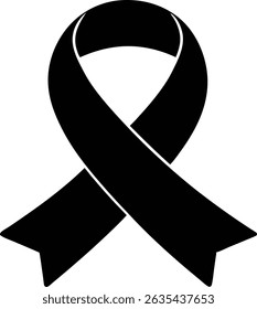 Black ribbon silhouette vector illustration design