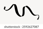 Black ribbon swirling in a wavy pattern on a white background. The ribbon