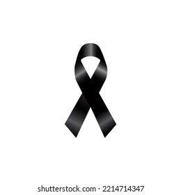 black ribbon symbol for condolences for the accident on the football field