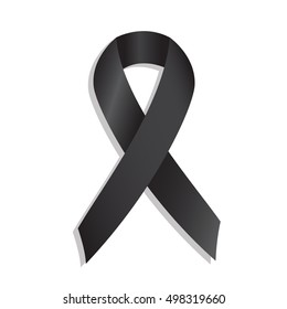 black ribbon symbol vector