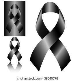 Black ribbon vector