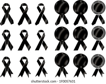black ribbon vector art
