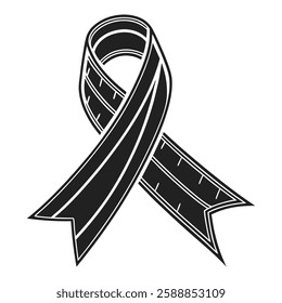 a black ribbon vector illustration 
