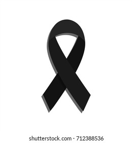 black ribbon white background