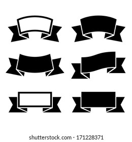 Black Ribbons Icons Set Stock Vector (Royalty Free) 171228371 ...