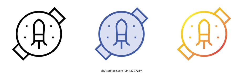 black rice icon. Linear, Blue Fill and Gradient Style Design Isolated On White Background