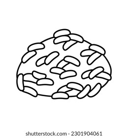 black rice line icon vector. black rice sign. isolated contour symbol black illustration