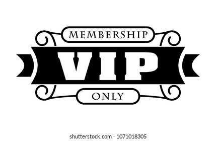 Black rich decorated VIP design on a white background.