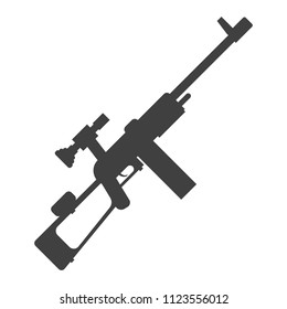 black rifle on white background vector art