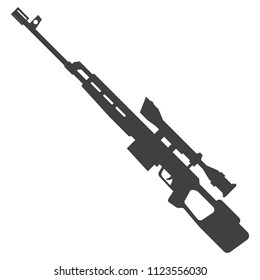 black rifle on white background vector art