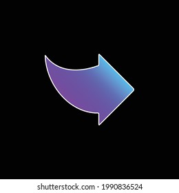 Icono de vector de gradiente azul de la flecha derecha negra