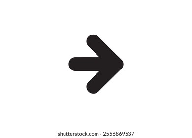 Black Right Arrow Icon Set . Modern Simple Arrow Vector Collection
