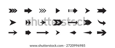 Black right arrow icon set modern simple arrows arrow vector flat style icons vector illustration on white background.
