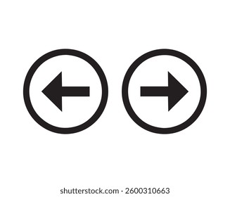 Black Right or Left Arrow Icon – Directional Symbol Vector EPS File.