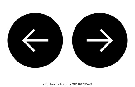 black right, left direction arrow vector.