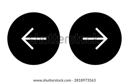 black right, left direction arrow vector.