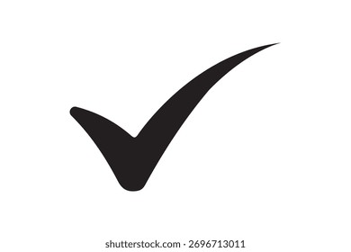 black right tick check mark icon vector flat style icon, checkmark icon.