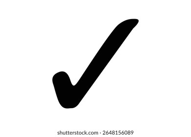 black right tick icon vector on white background