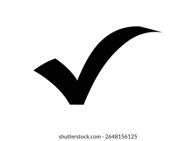 black right tick icon vector on white background