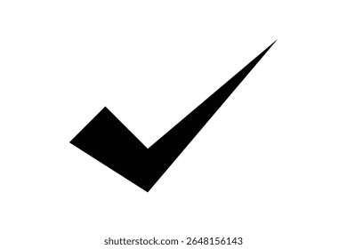 black right tick icon vector on white background