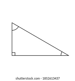 Black Right Triangle On A White Background