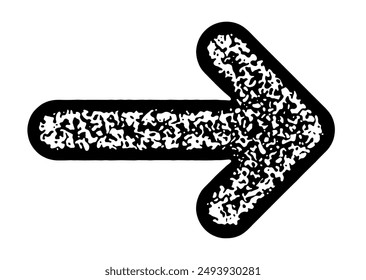 A black rightward arrow with intricate textured patterns, suitable for various design projects, vector illustration.