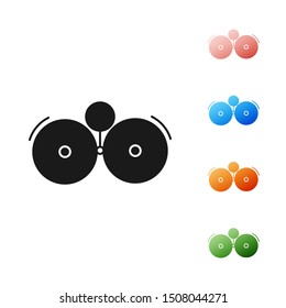 Black Ringing alarm bell icon isolated on white background. Alarm symbol, service bell, handbell sign, notification symbol. Set icons colorful. Vector Illustration