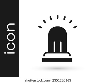 Black Ringing alarm bell icon isolated on white background. Fire alarm system. Service bell, handbell sign, notification symbol.  Vector