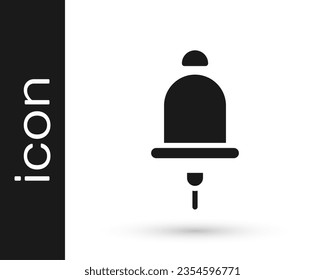 Black Ringing alarm bell icon isolated on white background. Fire alarm system. Service bell, handbell sign, notification symbol.  Vector