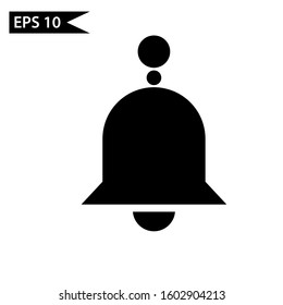 Black Ringing bell icon. Alarm symbol, service bell, hand bell sign, notification Logo. Vector Illustration