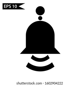 Black Ringing bell icon. Alarm symbol, service bell, hand bell sign, notification Logo. Vector Illustration