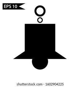 Black Ringing bell icon. Alarm symbol, service bell, hand bell sign, notification Logo. Vector Illustration