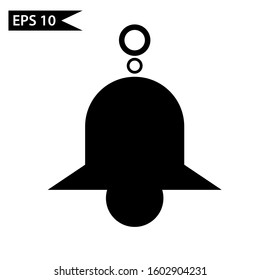Black Ringing bell icon. Alarm symbol, service bell, hand bell sign, notification Logo. Vector Illustration
