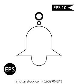 Black Ringing bell icon. Alarm symbol, service bell, hand bell sign, notification Logo. Vector Illustration