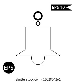 Black Ringing bell icon. Alarm symbol, service bell, hand bell sign, notification Logo. Vector Illustration