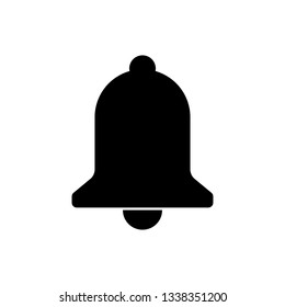 Black Ringing bell icon isolated on white background. Alarm symbol, service bell, handbell sign, notification symbol. Vector Illustration