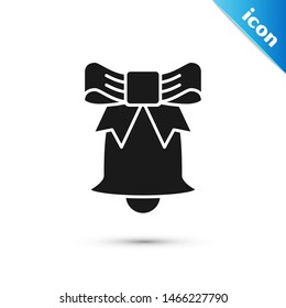 Black Ringing bell icon isolated on white background. Alarm symbol, service bell, handbell sign, notification symbol.  Vector Illustration