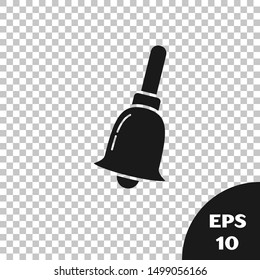 Black Ringing bell icon isolated on transparent background. Alarm symbol, service bell, handbell sign, notification symbol.  Vector Illustration