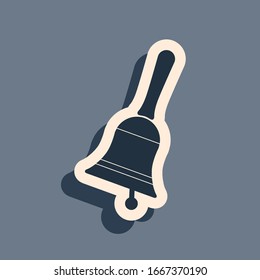 Black Ringing bell icon isolated on grey background. 