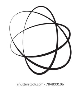 Black rings with different thickness on white. Abstract vector clip-art