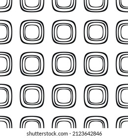 Black rings pattern. Seamless repeated triple rings.