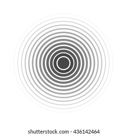 Black Rings Sound Wave And Line In A Circle. Tap Symbol. Radio Signal Background. Vector Template Illustration Abstract Speed Motion For Your Design