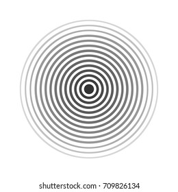 Black rings sound wave and line in a circle. Sound wave wallpaper. Radio station signal. Circle spin vector background. 